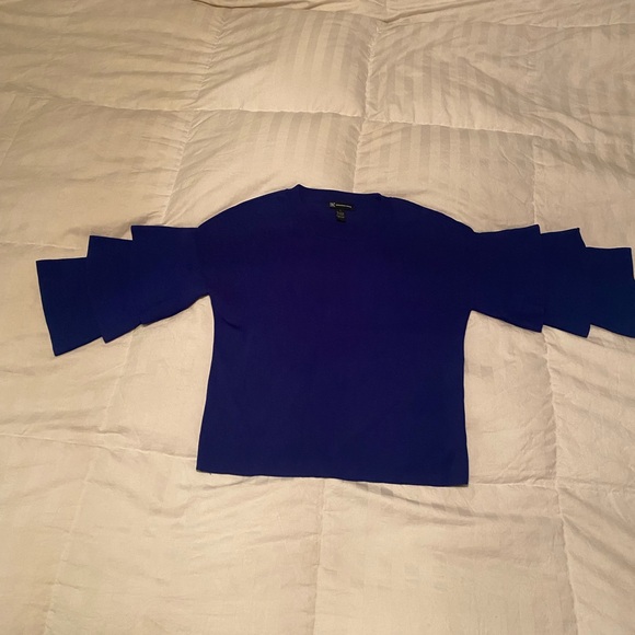 INC international concepts size small three-quarter length arms sweater blue new - Picture 10 of 11